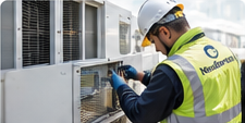 Técnico realizando mantenimiento